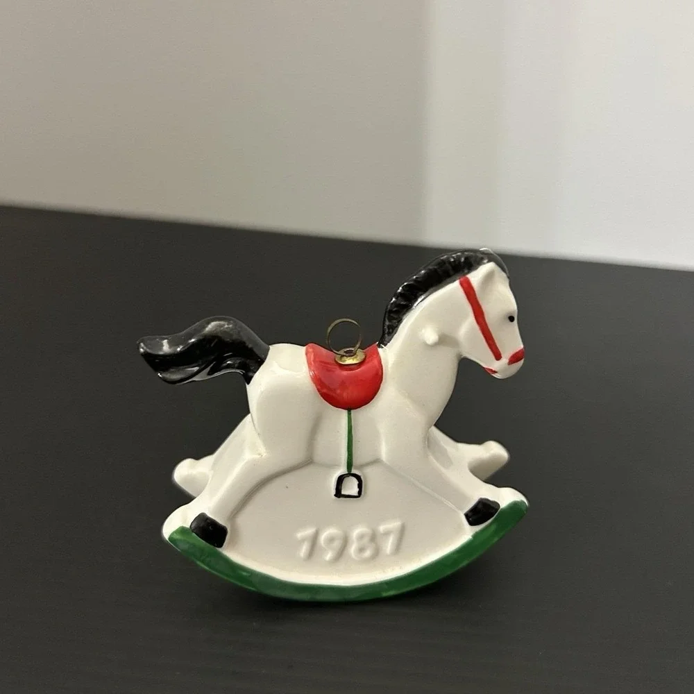 Vintage Goebel‎ 1987 Annual Christmas Ornament Rocking Horse 10th Edition